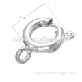 2015 hot sale 9mm silver coloured plated brass spring clasp